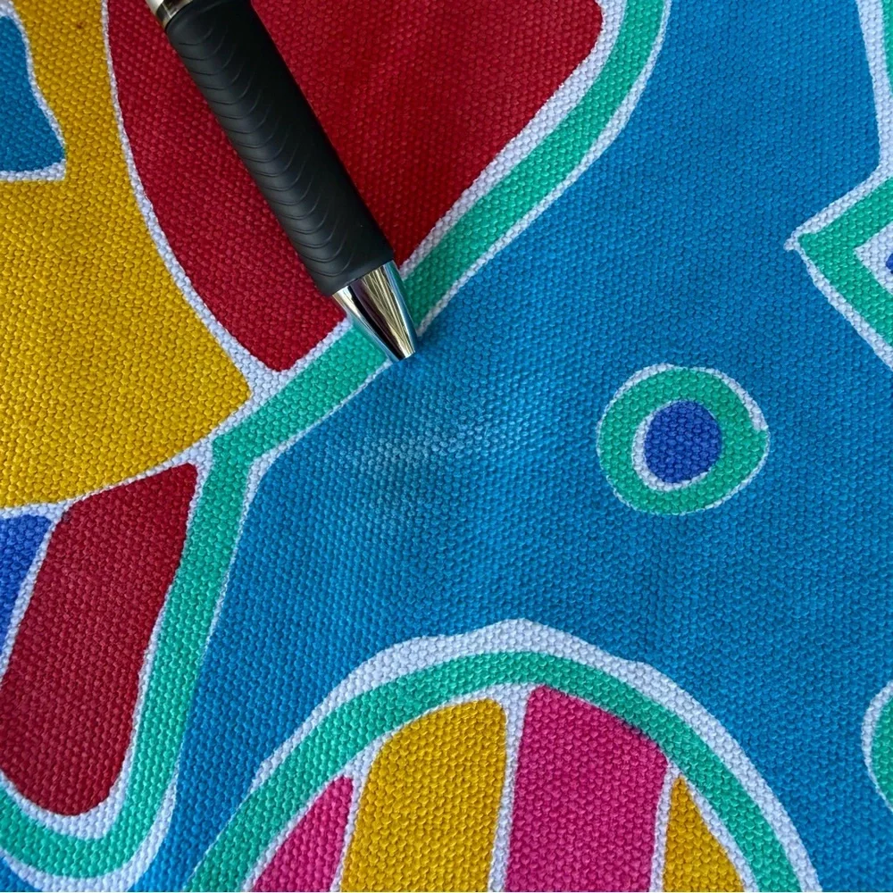 Vintage Tropical Fish Parrots Placemat Set Bright Colorful Fun Indoor Outdoor